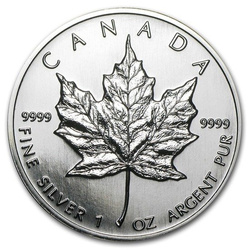 Feuille d'érable canadienne 1 once d'argent 1996