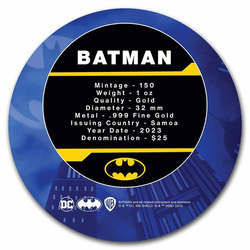 Samoa: DC Comics - Batman 1 oz Gold 2023 Coin