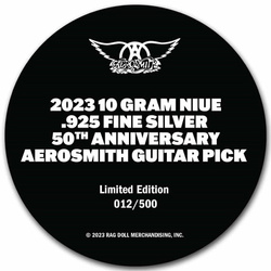 Niue: Aerosmith 50. rocznica 10 gramów Srebra 2023 Guitar Pick