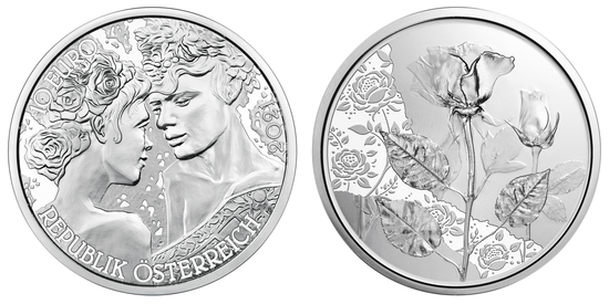 Růže 10 euro stříbro 2021