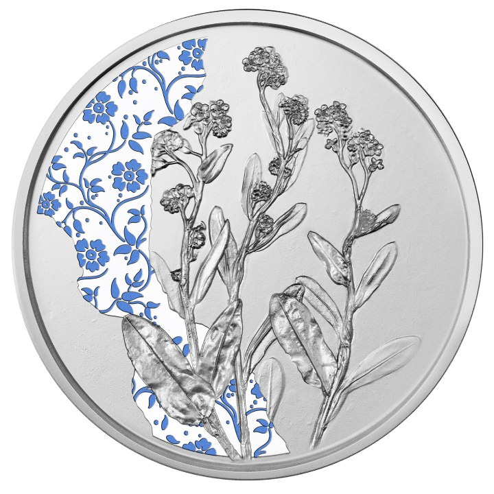 The forget-me-not kolorowany 10 Euro Srebro 2023 Proof 