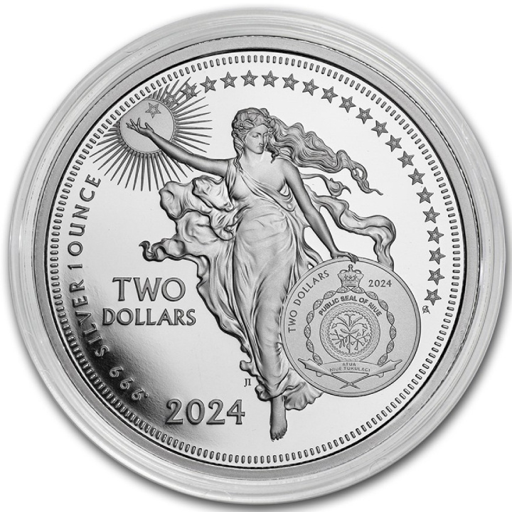 Niue: Az inspiráció ikonjai – Johannes Gutenberg 1 uncia ezüst 2024 Proof