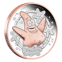 Tuvalu: Spongebob Squarepants - Patrick Star pozłacany 2 uncje Srebra 2025 Proof
