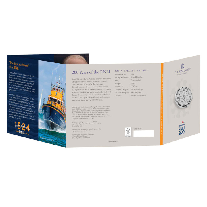 200 de ani ai RNLI 50p Cupronichel 2024