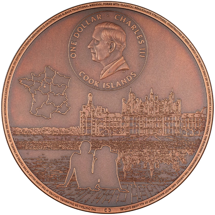 Cook Islands: Château de Chambord 50 gramów Miedzi 2024 Antique Finish