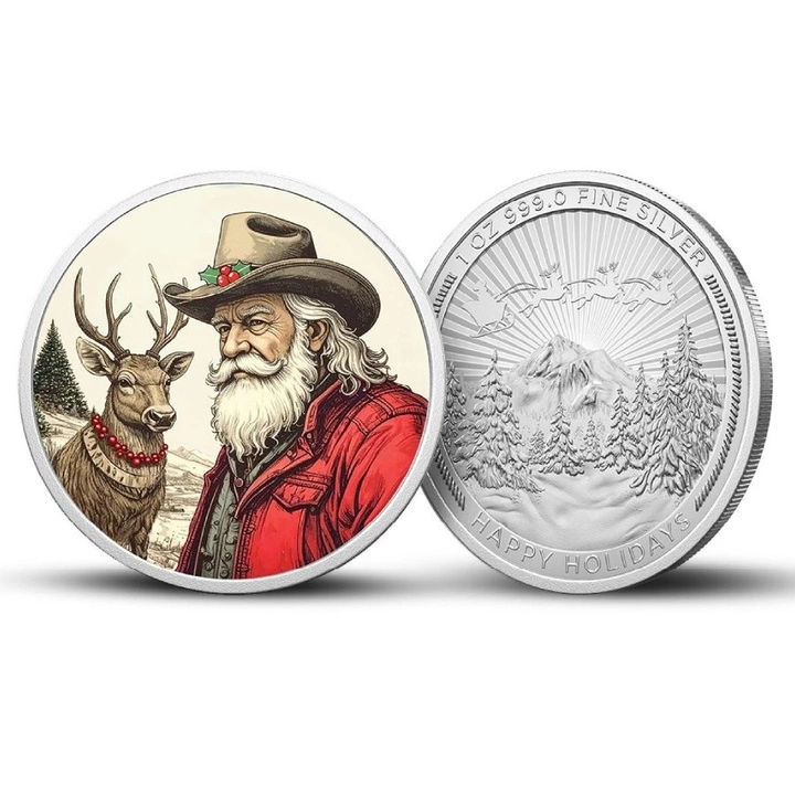 Western Santa Coloured 1 oz Silver 2025 Proof