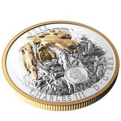 Kanada: Kanadai szimbólum – A hód aranyozott 50 dolláros ezüst 2025 Proof magas domborzatú