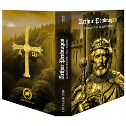 Niue: Camelot - Artur Pendragon pozłacany 1 uncja Srebra 2023 