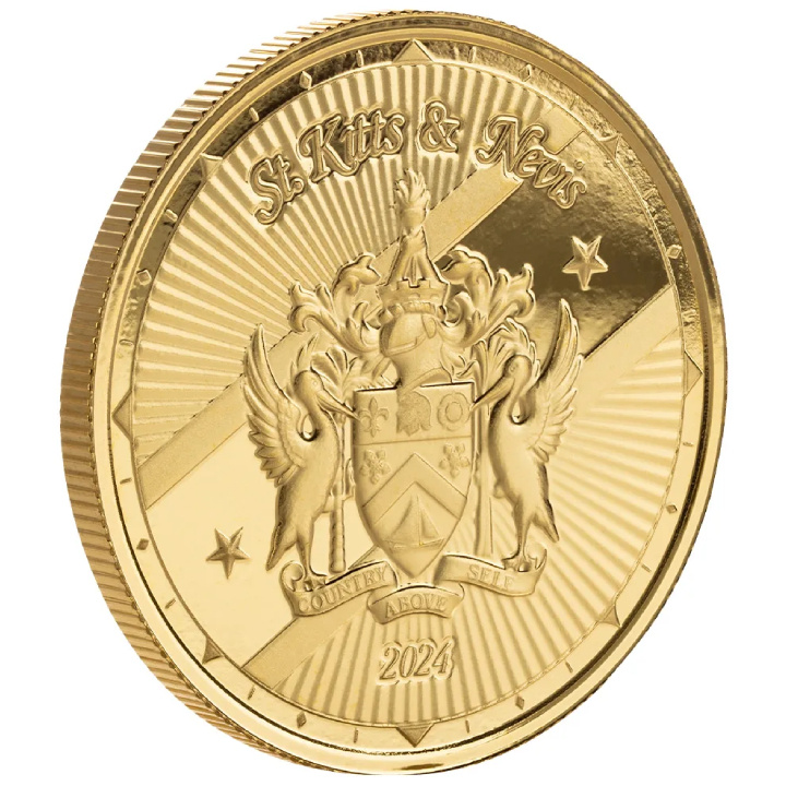St. Kitts & Nevis: Coat of Arms 1 uncja Złota 2024 Proof