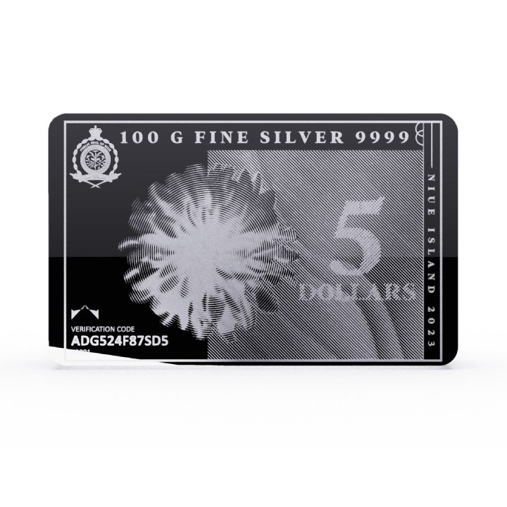 Niue Bar Coin: Silver Note Coinbar 100 gramos Plata 2023
