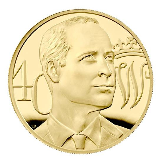 Il 40° compleanno di Sua Altezza Reale il Duca di Cambridge 5 once d'oro 2022 Proof