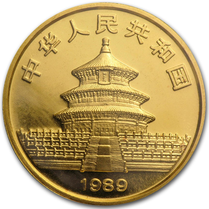 Chinese Panda 1/2 oz Gold 1989