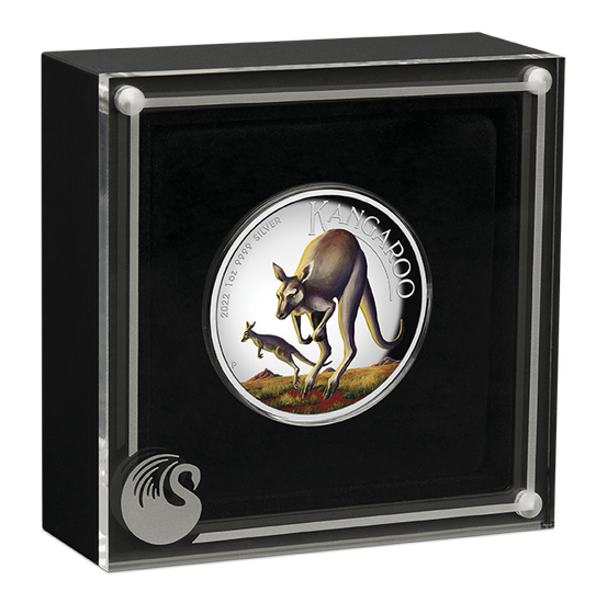 Canguro australiano colorato 1 oncia d'argento 2022 Proof High Relief