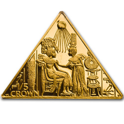 Isle of Man: Tutankhamun - Gold Throne 1/5 oz Gold 2008 NGC PF69 Ultra Cameo 