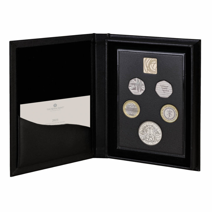 Zestaw 5 monet Wielka Brytania Miedzionikiel 2023 Proof Commemorative Coin