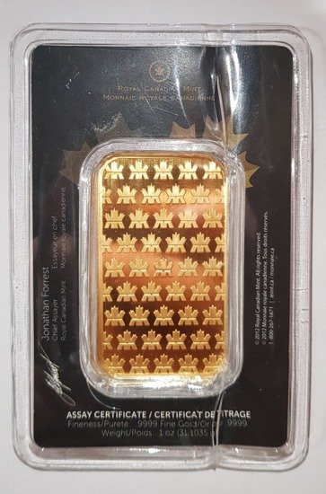 1 oz Goldbarren RCM Beschädigte CertiPack