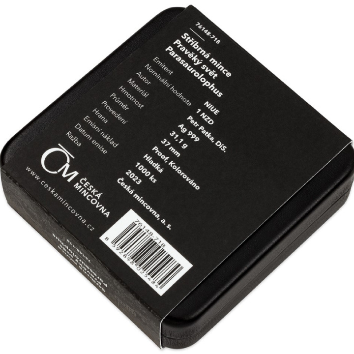 Niue: Prehistoric World - Parasaurolophus coloured $1 Silver 2023 Proof