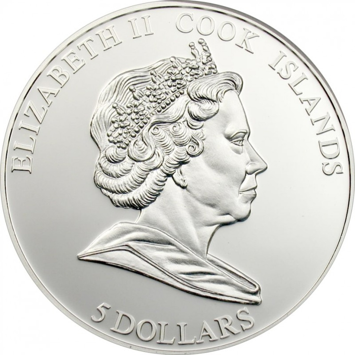 Cook Islands Blumen der Welt – Mohn koloriert 5 Dollar Silber 2009 Proof