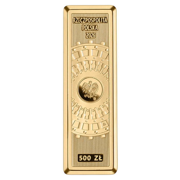 Moneda de oro Banco Central Independiente - Reservas de Oro del NBP 500 zloty Oro 2026 Proof Estuche/Carpeta
