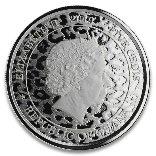 Ghana: Leopardo africano 1 oz Plata 2019