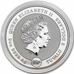 Tuvalu : Aigle à tête blanche américain 2 onces d'argent 2019 Reverse Proof Piedfort Pig Privy Mark