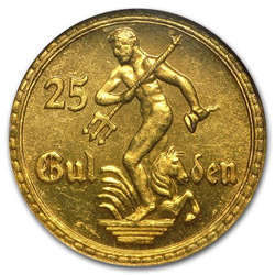 Gdańsk szabad város 25 gulden 1930 MS65 ICG