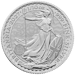Monedă de argint Britannia 1/10 uncie de argint 2027