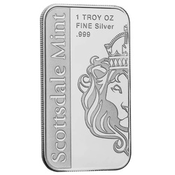 Lingot Scottsdale Mint - Drapeau canadien coloré 1 once d'argent