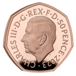 Lew, Czarownica i Stara Szafa 50p Złoto 2023 Proof 