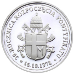 Medaile 30. výročí začátku pontifikátu Jana Pavla II. stříbro Proof + certifikát