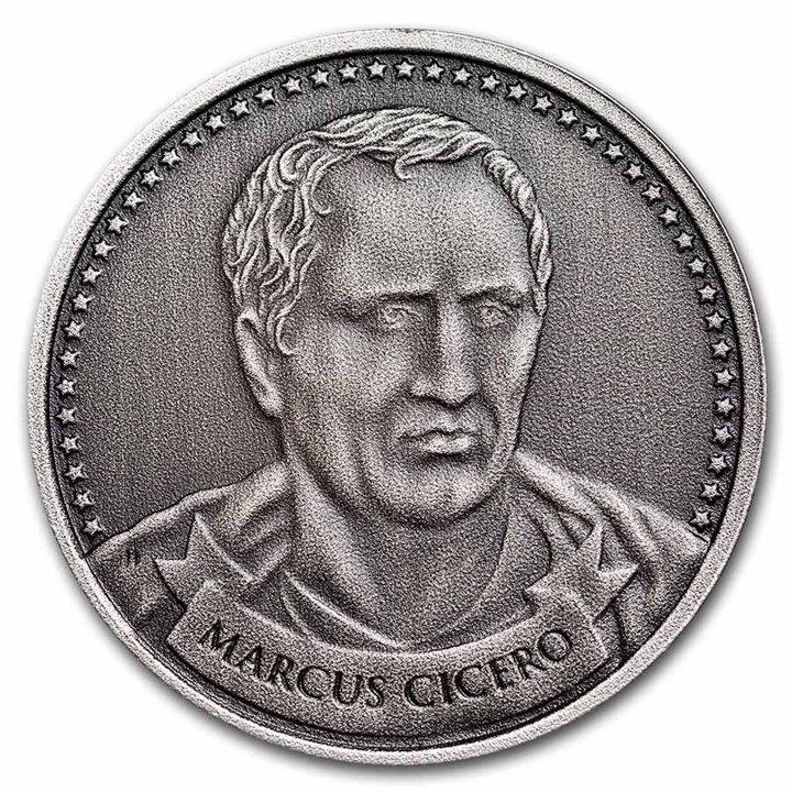 Zakladatelé svobody: Cicero – Keep & Bear Arms 1 unce stříbra Antique Coin
