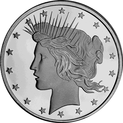 Dollaro della libertà 1 oncia d'argento rotonda
