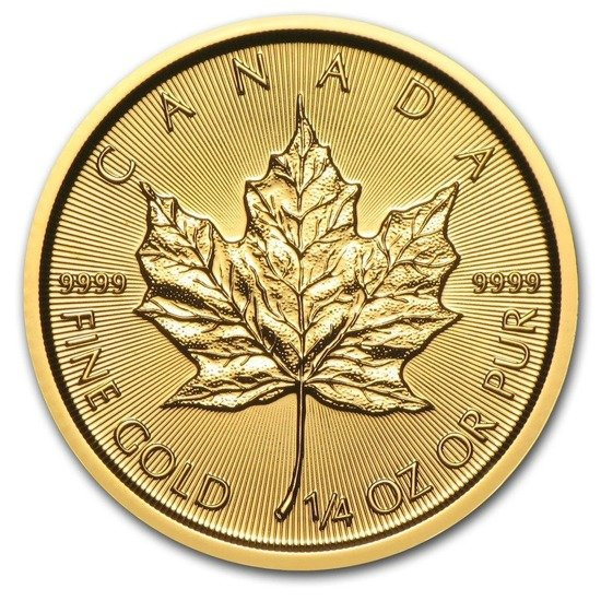 Hoja de arce canadiense 1/4 onza Oro 2016