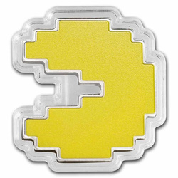 Niue : PAC-MAN coloré 1 once d'argent 2022 Proof Shaped Coin