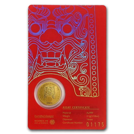 Chiwoo Cheonwang 1/10 unce zlata 2018 (Červená)