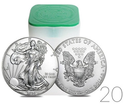 Americký orel 1 unce stříbra 2020 BALÍČEK 20 KS