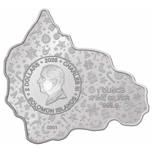 Ezüst érme Solomon Islands: Santa & Red Truck színezett 1 uncia Ezüst 2026 Reverse Proof