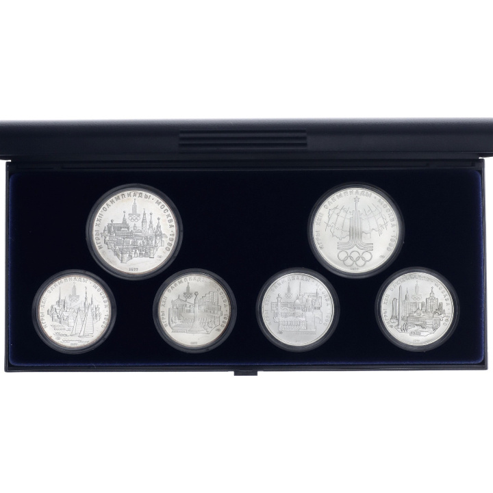 Russia: Moscow Olympics Silver Six-Coin Set 1980