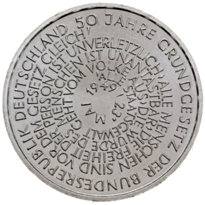 German, 10 Mark Random Year (fineness Ag.925)