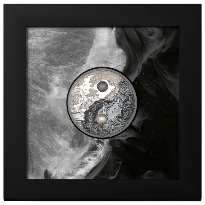 Palau: Yin and Yang coloured 1 oz Silver 2024 Black Proof