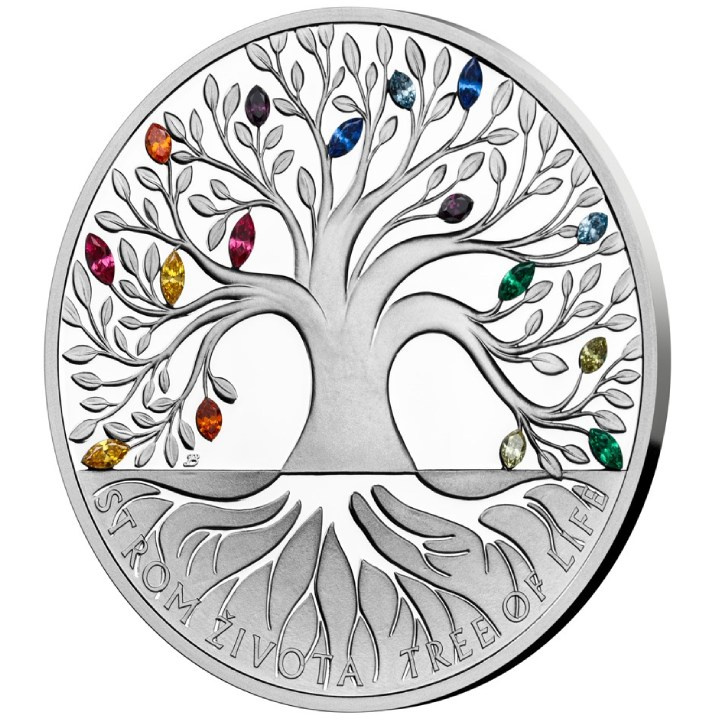 Niue: Crystal Coin - Tree of Life "Rainbow" $2 Silber 2021 Proof (Expo)