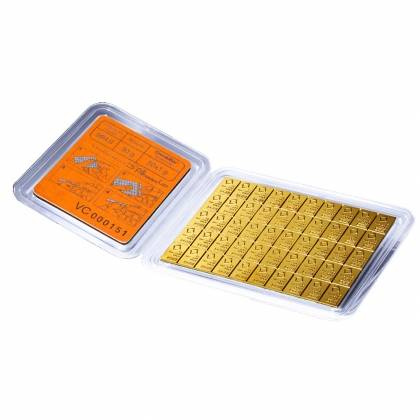 Valcambi 50 x 1 gram Gold Bar CombiBar LBMA GD Refiner