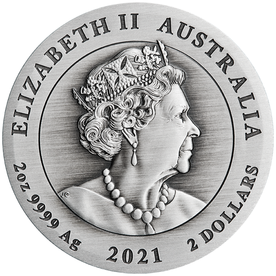 Lunar III: Año del Búfalo 2 oz Plata 2021 Acabado Antiguo