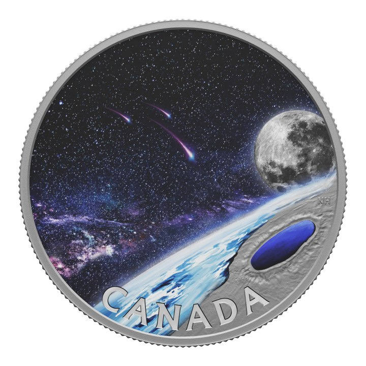 Kanada: Pingualuit Crater – Crystal Eye of Nunavik 50 $ barevná stříbrná mince 2023 Proof