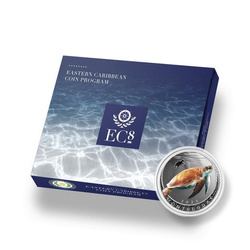 Montserrat Blue Sea Turtle colorée 1 once d'argent 2022 Proof