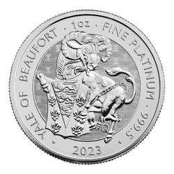 The Royal Tudor Beasts: The Yale Of Beaufort 1 uncja Platyny 2023