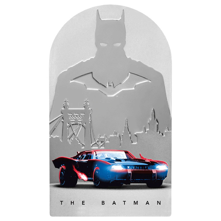 Niue : Batman - Batmobile colorée 1 once d'argent 2022 Proof