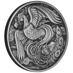 Chinese Myths and Legends: Phoenix 1 oz Silver 2023 Antiqued (Coin in card version)