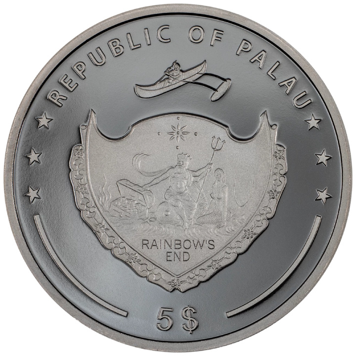 Palau: Yin and Yang colored 1 oz Silver 2024 Black Proof