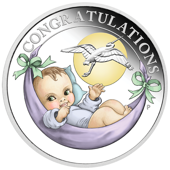 Narození barevná 1/2 unce stříbra 2022 Proof
